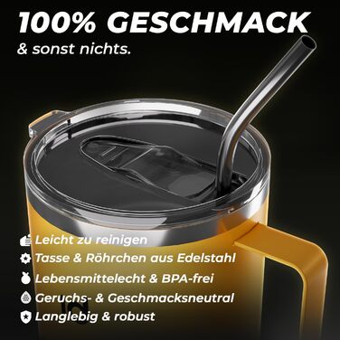 Термокружка IceDrop® з нержавіючої сталі, 330 мл, з кришкою. 100% захист від протікання. Зручна термокружка для гарячих та холодних напоїв, з ручкою. Ідеально для подорожей - чорна