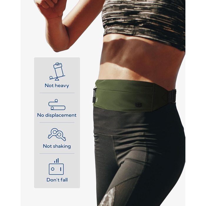 Водонепроникний поясний ремінь WATERFLY для телефону: спортивна сумка-чохол для бігу, джогінгу, фітнесу, подорожей (армійсько-зелений)