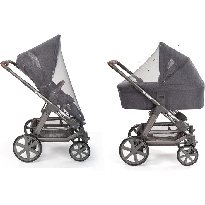 Inlesioo Mosquito Net for Strollers – Jogging Strollers Insect Net – Universal Fit – Premium Quality – Tear-resistant & Washable – Gray
