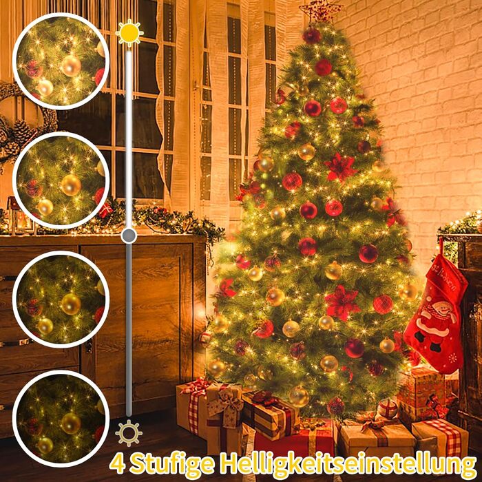 Льо́хка гірлянда 1400 LED для дому та саду: 8 режимів, пульт, таймер, вологостійка, тепле світло, для декору вечірок, свят, ялинки