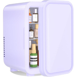 YASHE Mini Fridge - 6 Liter / 8 Can Portable Cooler - Thermoelectric Cooler for Bedroom, Skincare, Drinks, Office, Dorm & Car (Purple)