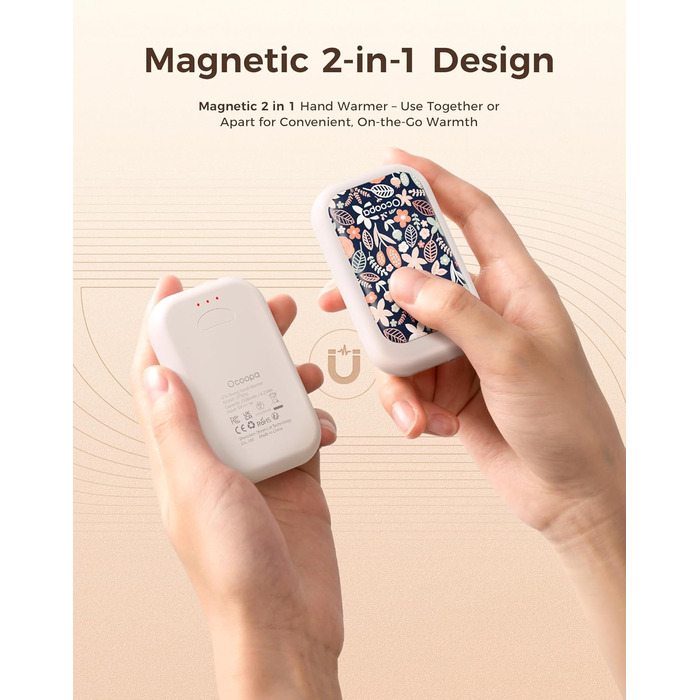 Електричні грілки для рук OCOOPA AI з магнітом, 5000mAh, 2 шт., ультратонкі, для жінок, подарунок, зима