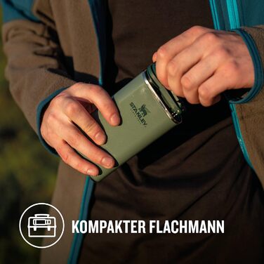 Термос Stanley Classic Wide Mouth 236ml з кришкою Never-Lose - нержавіюча сталь, широка горловина, BPA-Free, Hammertone Green