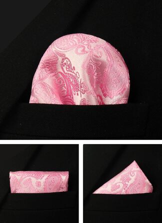 Набір краваток, нагрудних хустинок та затискачів для краваток Paisley: елегантний подарунковий набір для чоловіків (рожевий)