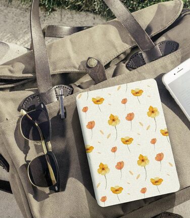 Чохол MoKo для Kindle Paperwhite 12th Gen (2024) та Kindle Colorsoft Signature Edition (2024), PU-захист, авто-сон/пробудження, PC-кришка, квітковий дизайн на білому тлі