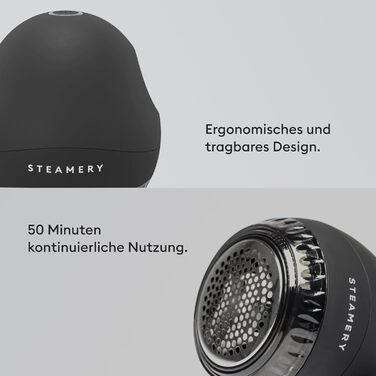 Електричний машинка для видалення катишків Steamery Pilo 1, USB зарядка, для одягу та текстилю, чорний