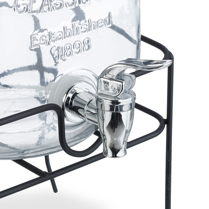 Relaxdays 2-Piece Drink Dispenser with Stand, 4L