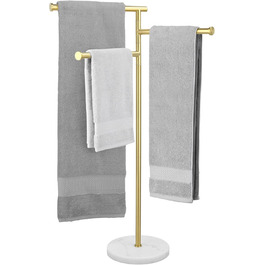 Підставка для рушників KES Gold, настільна, з нержавіючої сталі 18/8, з мамарморовою основою, 3-х ярусна, BTH219-BZ