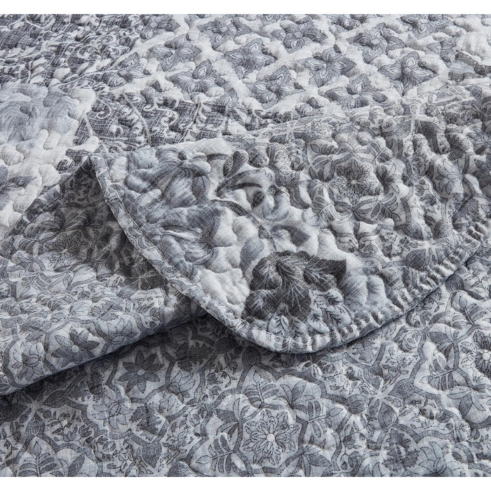 Набір постільної білизни Brilliant Sunshine Grey Heart Love Patchwork (2 шт.) з ковдрою та наволочкою, двостороння, для двоспального ліжка (Queen, сірий)