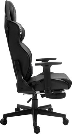 TRISENS Gaming Chair Racing Style Chair with Sports Seat and Ergonomic 4D Armrests, Color: Black