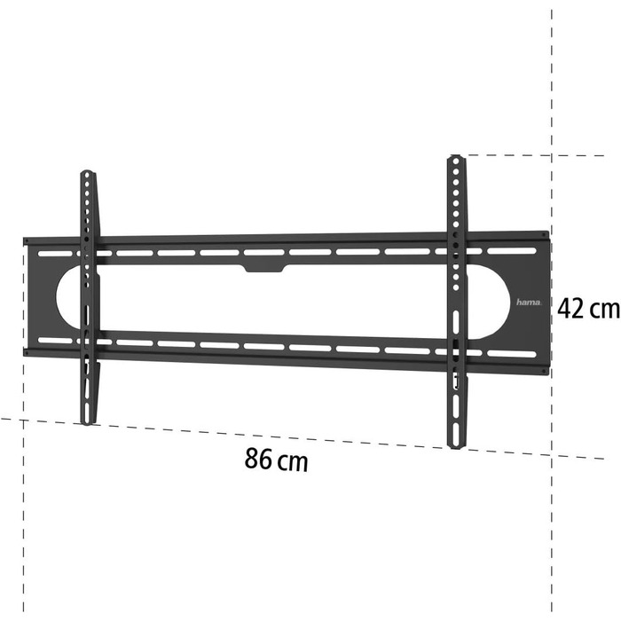 Hama TV Wall Mount Bracket (37-90 inch TVs, up to 100kg, VESA 800x400) - Fixed Black TV Wall Mount with Low Profile, Includes Fischer Anchors & Instructions