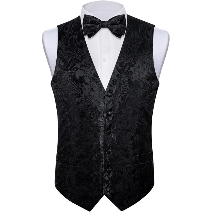 Костюмний аксесуар для чоловіків DiBanGu: 7-елементний набір (краватка, реверс-голка, крапка) чорного кольору (M)