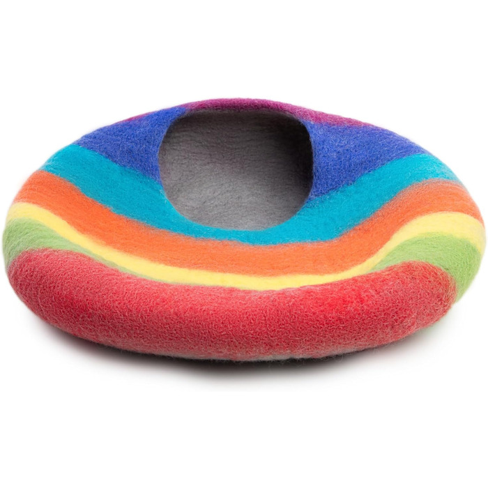 Вулик для кота Woolygon Rainbow Twist M - будиночок з мериносової вовни, ручної роботи