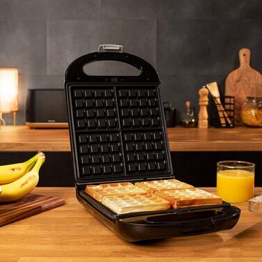 Sandwichmaker Cecotec Rock'nToast Family: 1500W, 4 вафлі, антипригарне покриття, сталевий корпус