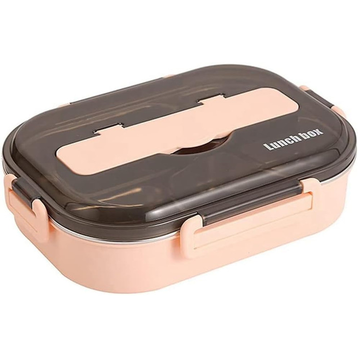 Ланчбокс з нержавіючої сталі 1.5L, бенто-бокс для дорослих з підігрівом на 12 годин, контейнер для їжі з 4 відділеннями, витримує протікання, ідеально підходить для Meal Prep, включає миску для супу та набір столових приборів для школи/офісу/фітнесу