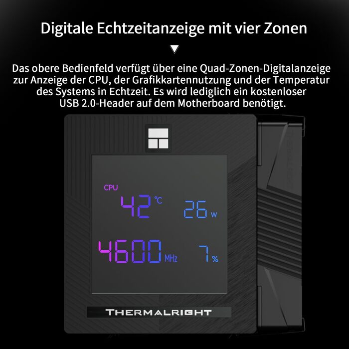 Кулер для процесора Thermalright Phantom Spirit 120 Digital SNOW, 7 теплових трубок, 2 вентилятори 120мм PWM, цифровий дисплей, білий, для AM4/AM5/LGA1700/1851/1200