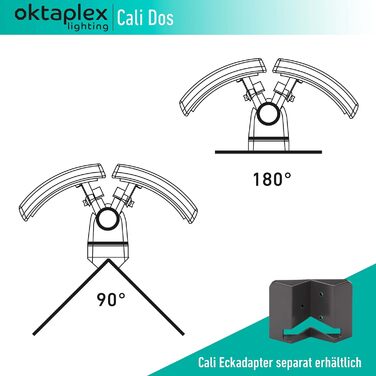 Oktaplex Cali Dos Outdoor Lamp, Swivel/Tiltable, 3000K Warm White, 40W Wall Lamp, IP65 LED Outdoor Steel, White, 230V Outdoor Light (Anthracite)