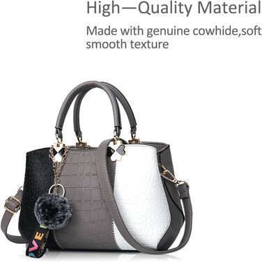 Сумка жіноча NICOLE & DORIS 2025 шкіряна чорна з помпоном та знімним ремінцем через плече