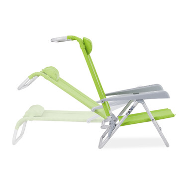 Relaxdays Folding Lounge Chair with Neck Pillow