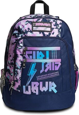 Рюкзак Seven Rucksack Advanced: для школи, університету та відпочинку. Об'ємний рюкзак для підлітків, дівчаток та хлопчиків з відділенням для ноутбука та кишенькою для пляшки. Кольори: рожевий, фіолетовий, темно-синій III