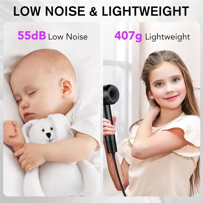 Іонофен Haartrockner: Швидке сушіння, 160 000 об/хв, 200 млн негативних іонів, термоконтроль, насадка-дифузор (Deep Black)