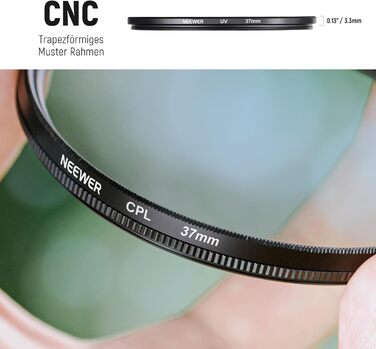 Набір фільтрів Neewer 82mm ND: UV, CPL, FLD, ND2, ND4, ND8, бленда, кришка об'єктива, сумісний з Canon, Nikon, Sony, Panasonic, DSLR