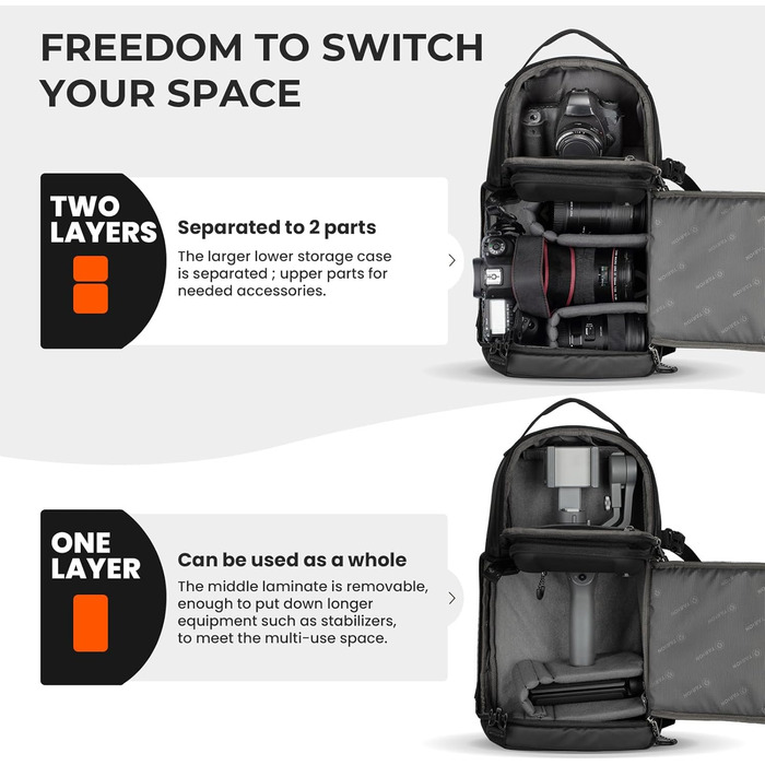 Чохол для камери Tarion: водонепроникна сумка-слінг для фотоапарата DSLR/SLR з дощеміцким чохлом, чорна