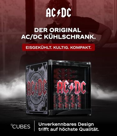 Міні-холодильник AC/DC CUBES 48 л з скляними дверцятами та змінним напрямком відкривання | Тихий та енергоефективний (39 дБ) | Ідеально підходить для бару, офісу та геймінгу | Культовий дизайн для шанувальників року