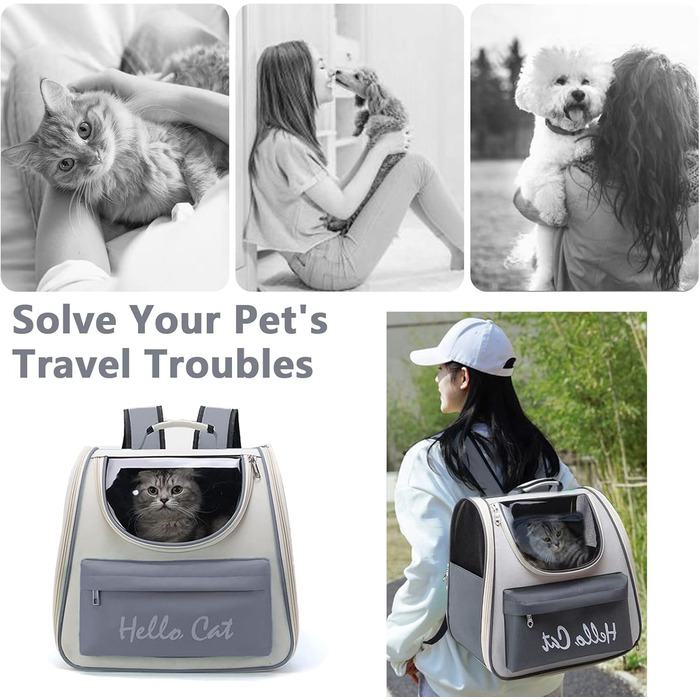 Рюкзак для тварин: переноска для собак та котів у формі космічної капсули. Зручний рюкзак для подорожей з двома пакетиками для відходів. Дихаючий рюкзак для великих котів та маленьких собак