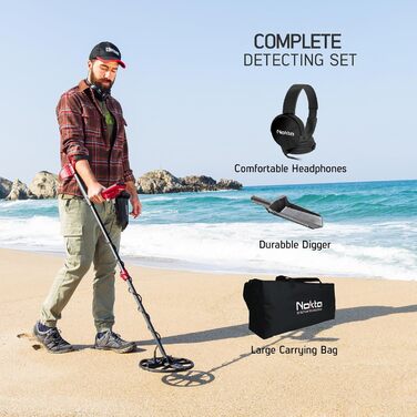 Металодетектор Nokta Profi: водонепроникний, з пошуковою котушкою 28см, для пошуку золота, з Pinpoint, USB-зарядка, 4 режими, для професійного використання