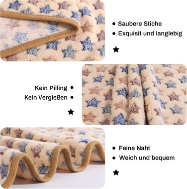 М'яка ковдра для собак та котів Demigeat, 3 шт. - тепла, миюча, для літа та весни, велика зірка