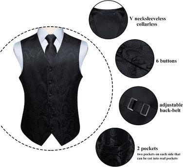 Костюм-тріо Enlision: жилет, краватка та нагрудна хустка з квітковим візерунком палецький жаккард, золотий, розмір L