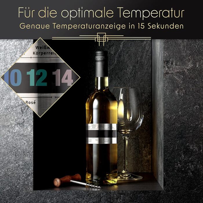 fbeurope Wine Cooling Stick Set Stainless Steel with Spout & Wine Thermometer I wine cooler stick birthday gift for women - men wine lovers I gifts for wine lovers (4-in-1 Set)