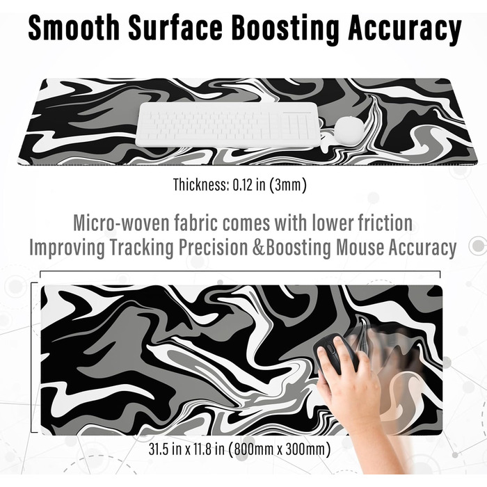 Ігрова мишка Pad Ovenbird з картою, XL, 80 x 30 см, чорний