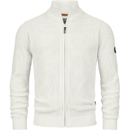 Чоловічий кардиган Indicode INLayton з високим коміром та блискавкою | Дріб'язкова в'язана куртка для чоловіків, білий, колір Аспарагус