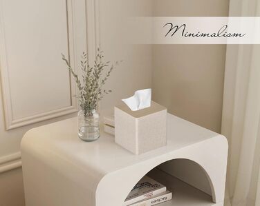 Стильна коробка для серветок кубічної форми, PU-шкіра, для ванної, спальні, кухні, офісу (Бежевий)