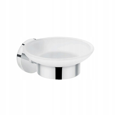 Настінна мильниця Hansgrohe Logis Universal, біле скло, срібляста
