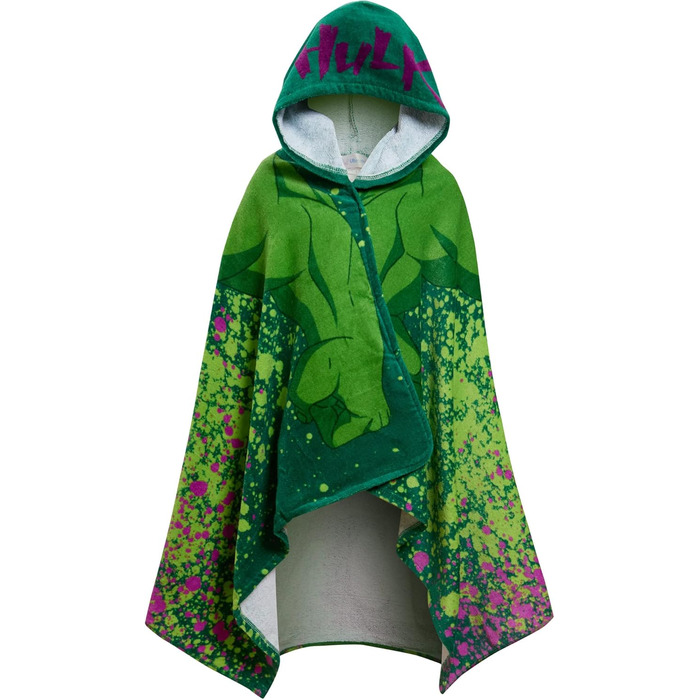 Marvel Incredible Hulk Hooded Towel 100% Cotton Kids Poncho Avengers Beach Towel Bath Towel Swim Cover-up