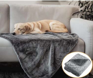 Водонепроникний килимок для собак 100x120 см - м'який, зручний, для активного відпочинку та дому, підходить для собак середніх порід до 16 кг, чорно-білий (L)