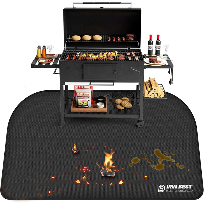 Стійка до вогню килимок для гриля, складана захисна підстилка для BBQ, силіконовий килимок з скловолокна, водонепроникний, 150x100 см