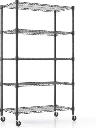 Himimi 5-Tier Rolling Wire Shelving Unit