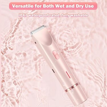 Електричний жіночий бритва 2-в-1 для тіла та зони бікіні, IPX7, USB-зарядка (Рожевий)