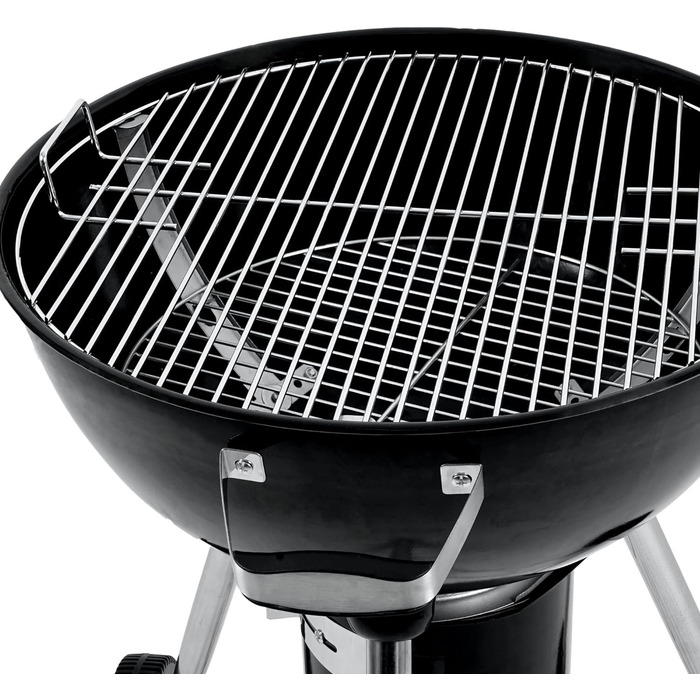 Кульовий гриль BBQ-Toro 57 см для вугілля з термометром і кришкою, круглий мангал на дровах, знімна кришка
