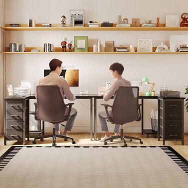 Комп'ютерний кутовий стіл Coleshome 100x70 см з 4 шухлядами, чорний | Для офісу, робочого кабінету, спальні