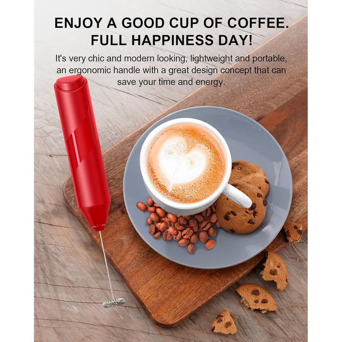 Ручний пінозмішувач COKUNST для матча, кави, гарячого шоколаду та лате - чорний (без підставки)