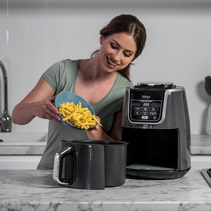 Фритюрниця повітряна Ninja Air Fryer MAX 5.2L, сіра та чорна, AF160EU, 6-в-1