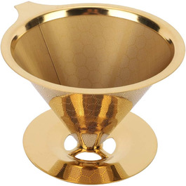 Золотий фільтр для кави Pour-Over з нержавіючої сталі, бджолині соти, багаторазовий, без паперу