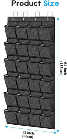 Органайзер для взуття навісний Homyfort 24 кишені, 156x56 см (Чорний Льон) - полиця для зберігання взуття