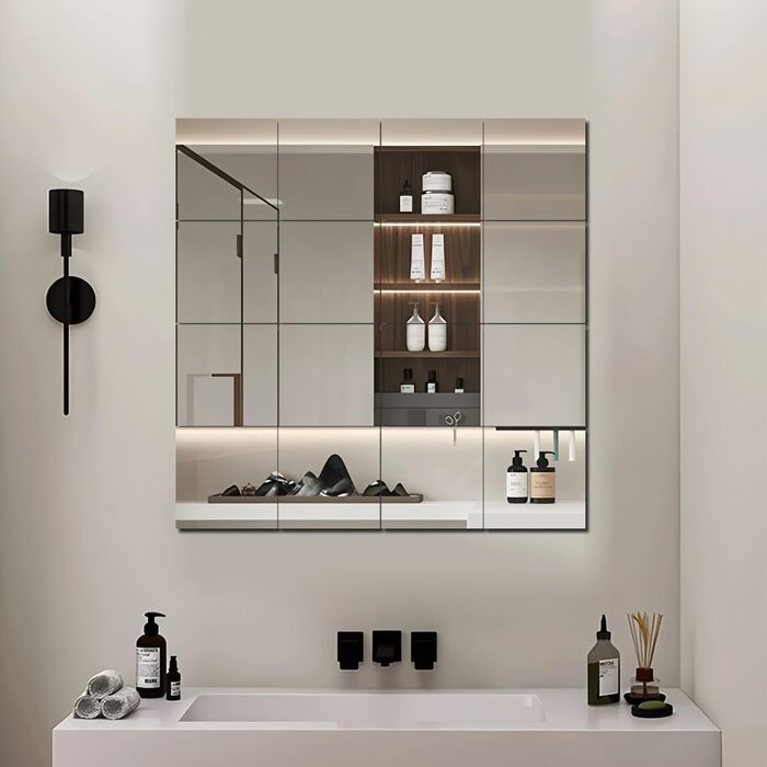 Акрилові дзеркальні наклейки на стіну, 10/20 шт., товщина 2 мм, безпечні, для макіяжу та дому, самоклеючі (15 x 20, 15 x 15 см)