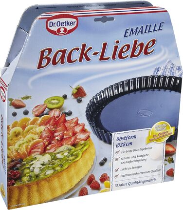 Форма для випікання Dr. Oetker 28 см, емальована, з лопаткою для легкого виймання пирогів, Back-Liebe